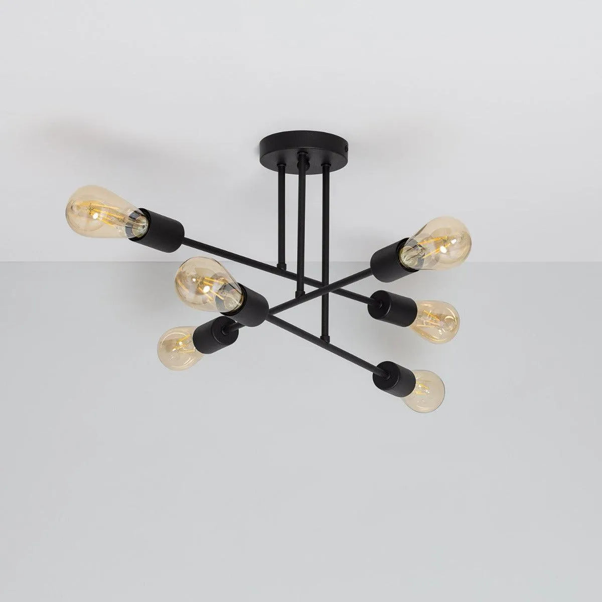 Plafondlamp zwart e27 fitting metaal led