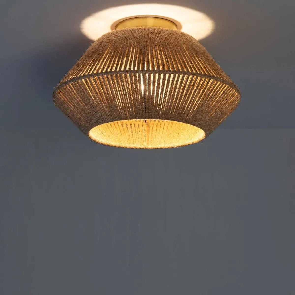 Plafondlamp bruin touw met E27 fitting modern 'Yorrick' - FOIR