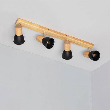 Plafondspot hout e14 fitting verstelbaar plafondlamp