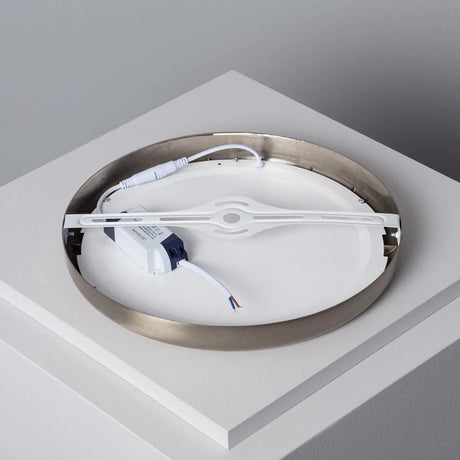 Rond opbouwpaneel LED zilveren design 24W plafondlamp 300mm - FOIR