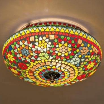 Plafondlamp oosterse mozaïek plafonniere 2x E27 fitting 25 cm - FOIR