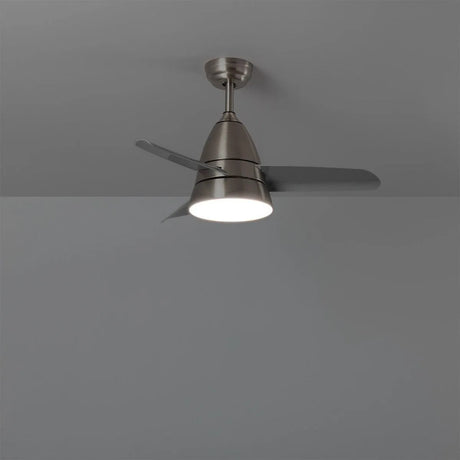 plafondventilator met led zilver voor aan het plafond rond