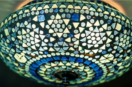 Blauwe plafondlamp led lamp e27 fitting rond