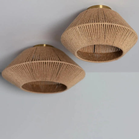 Plafondlamp bruin touw met E27 fitting modern 'Yorrick' - FOIR