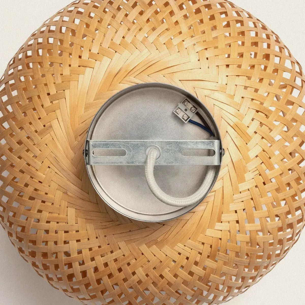 Plafondlamp gevlochten bamboe E27 fitting 'Heloise' - FOIR