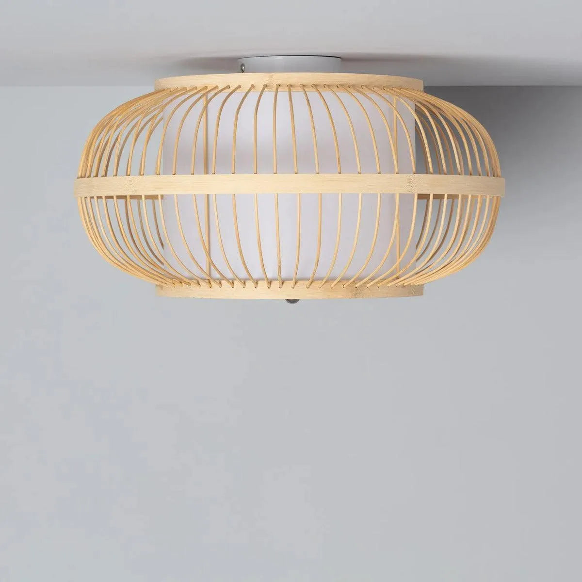 Plafondlamp bamboe 400mm E27 fitting rond 'Geoffrey' - FOIR