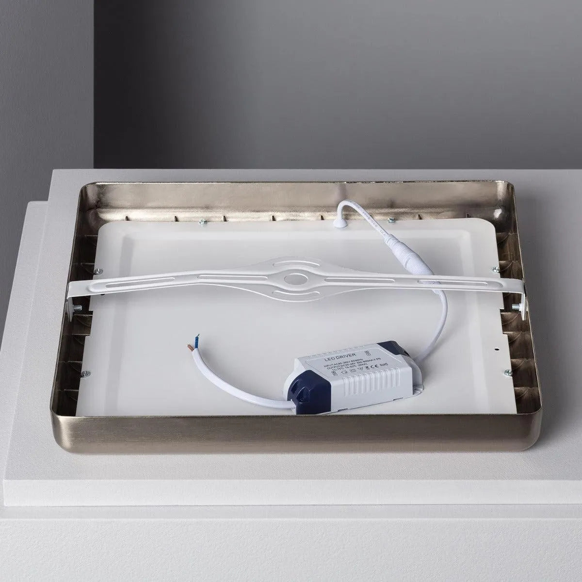 led plafondverlichting opbouw zilver led lamp