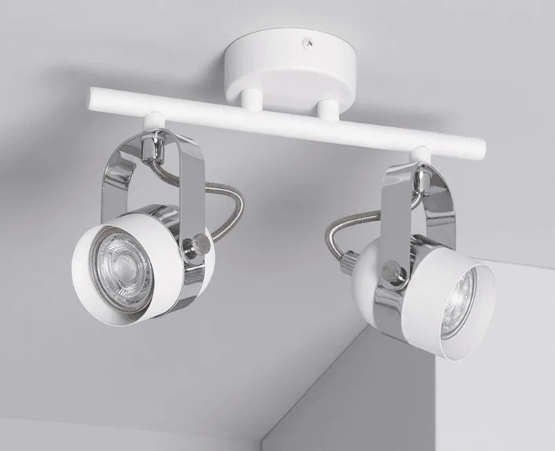 Plafondspot wit 'Rob' rond verstelbaar gu10 2 spots - FOIR