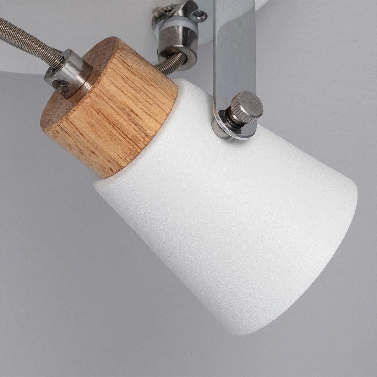 Plafondspot gu10 hout wit metaal verstelbaar led lamp