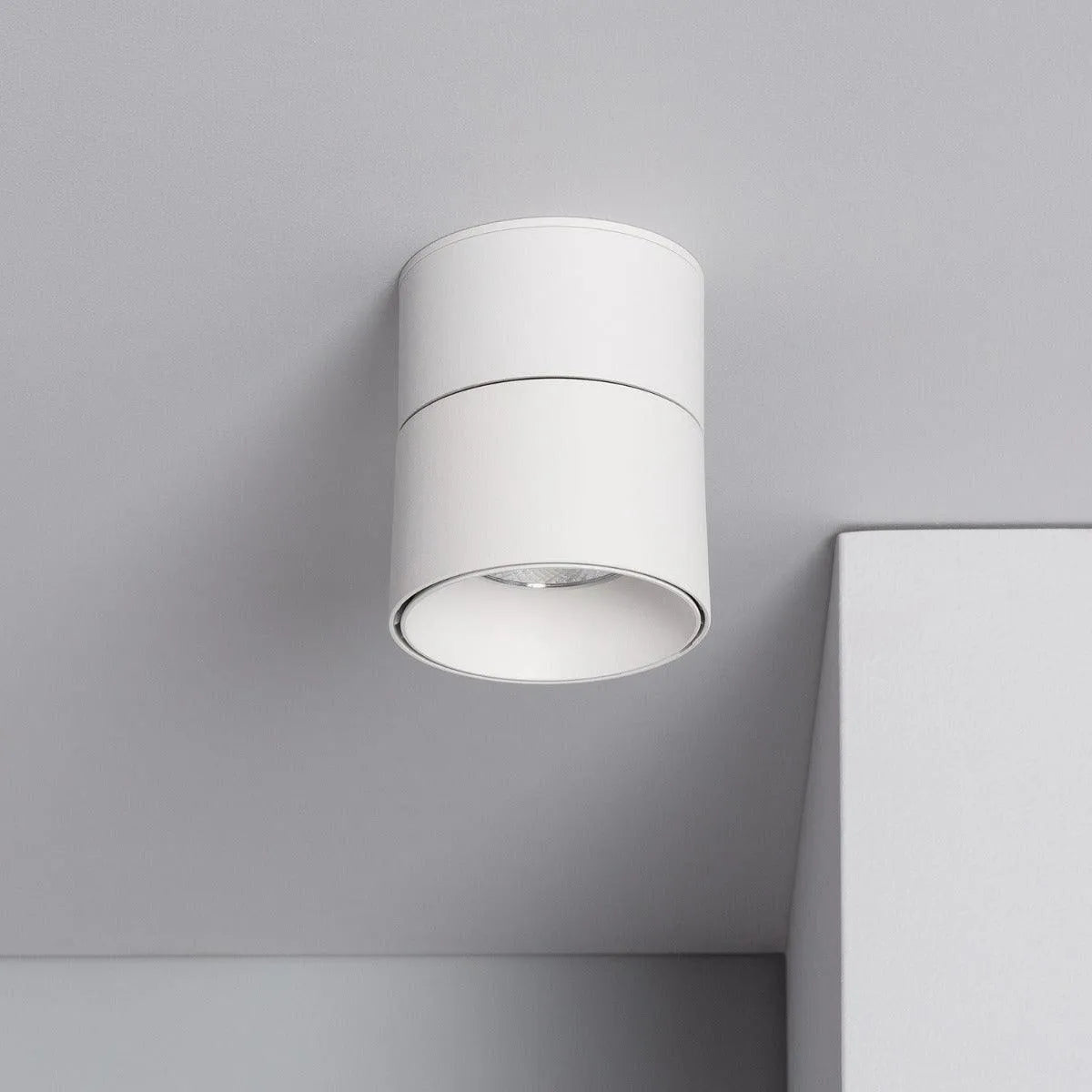 Witte plafondspot rond met ingebouwde led lamp verstelbaar