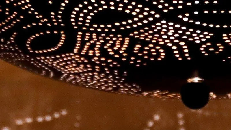 Oosterse plafondlamp zwart filigrain led metaal