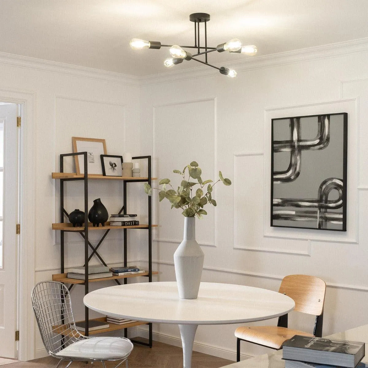 Plafondlamp zwart met veel lichtbronnen bekijk hier