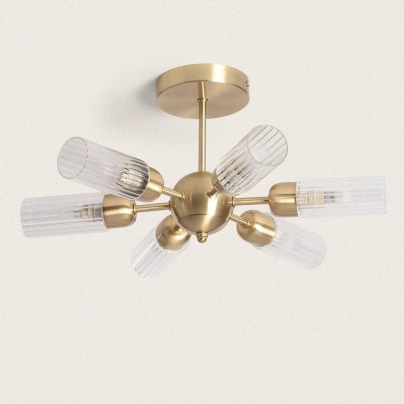 Plafondlamp goud glas Ron Irene G9 led rond