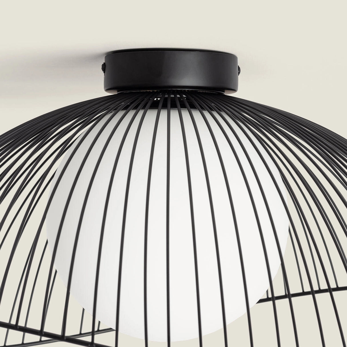 Plafondlamp glas metaal zwart plafond design