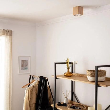 Plafondspot LED hout vierkant 6W 2700K warm wit 'Sigrid' - FOIR