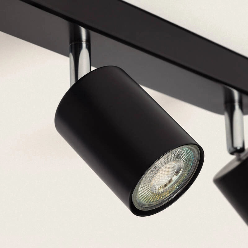 Plafondspot zwart verstelbaar 4x gu10