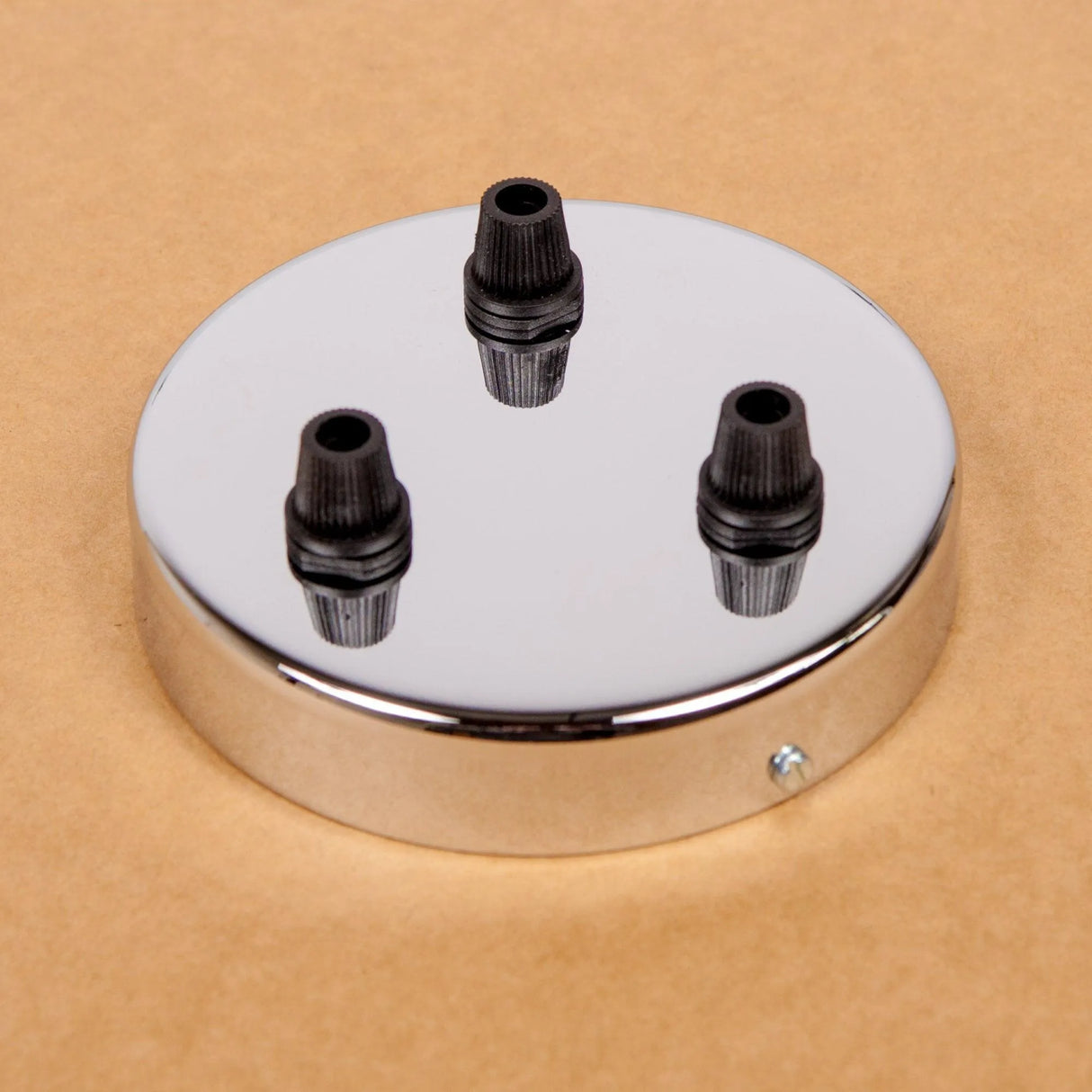 Plafondkap chroom 3 uitgangen kap afwerken plafond zilver