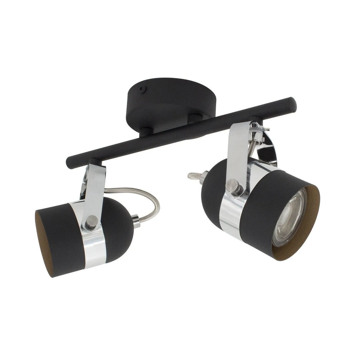 Plafondspot verstelbaar 2 spots zwart led gu10