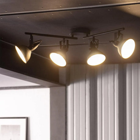 plafondlamp met verstelbare kappen zwart goud