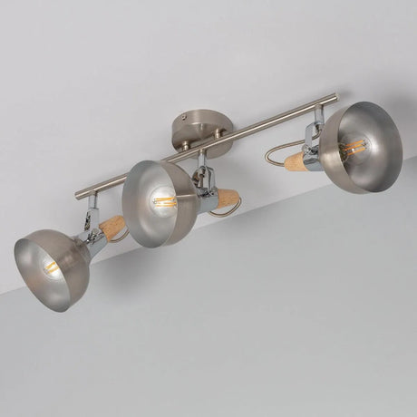 Plafondspot zilver 3 spots verstelbaar leeslamp;