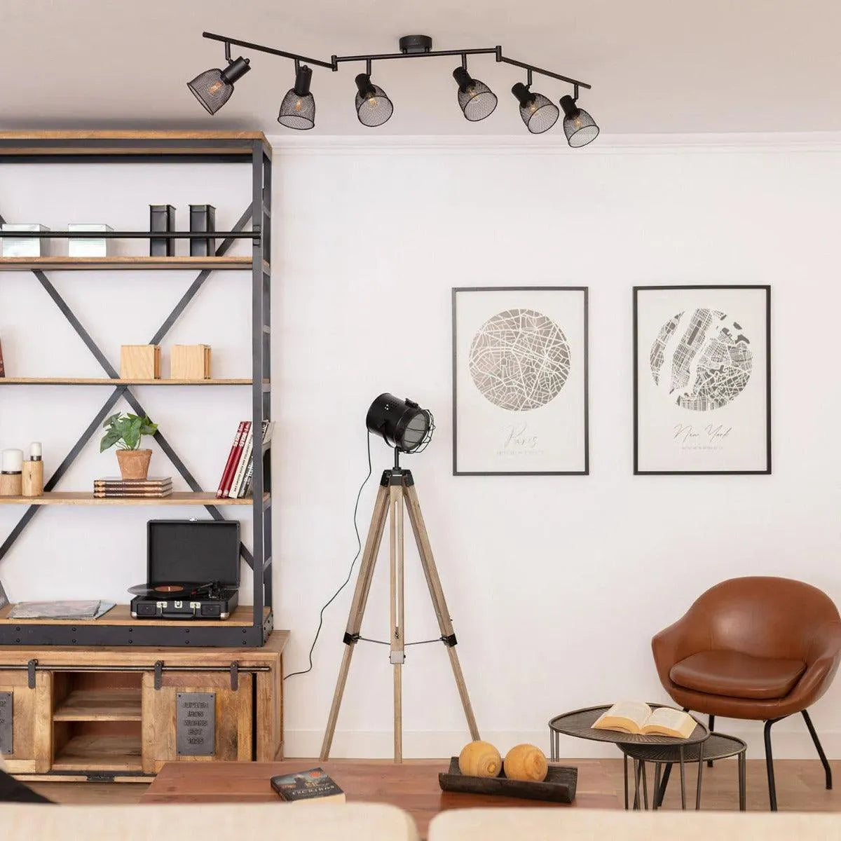 Plafondspot zwart 6 spots e14 fitting design