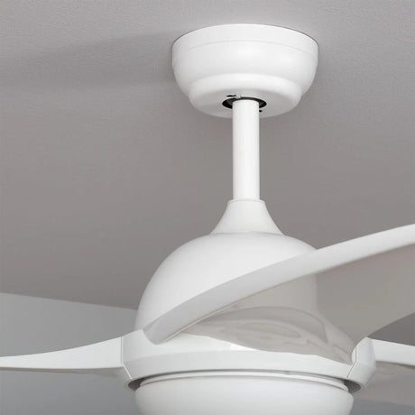 plafondventilator wit rond afstandsbediening met licht stil geruisloos