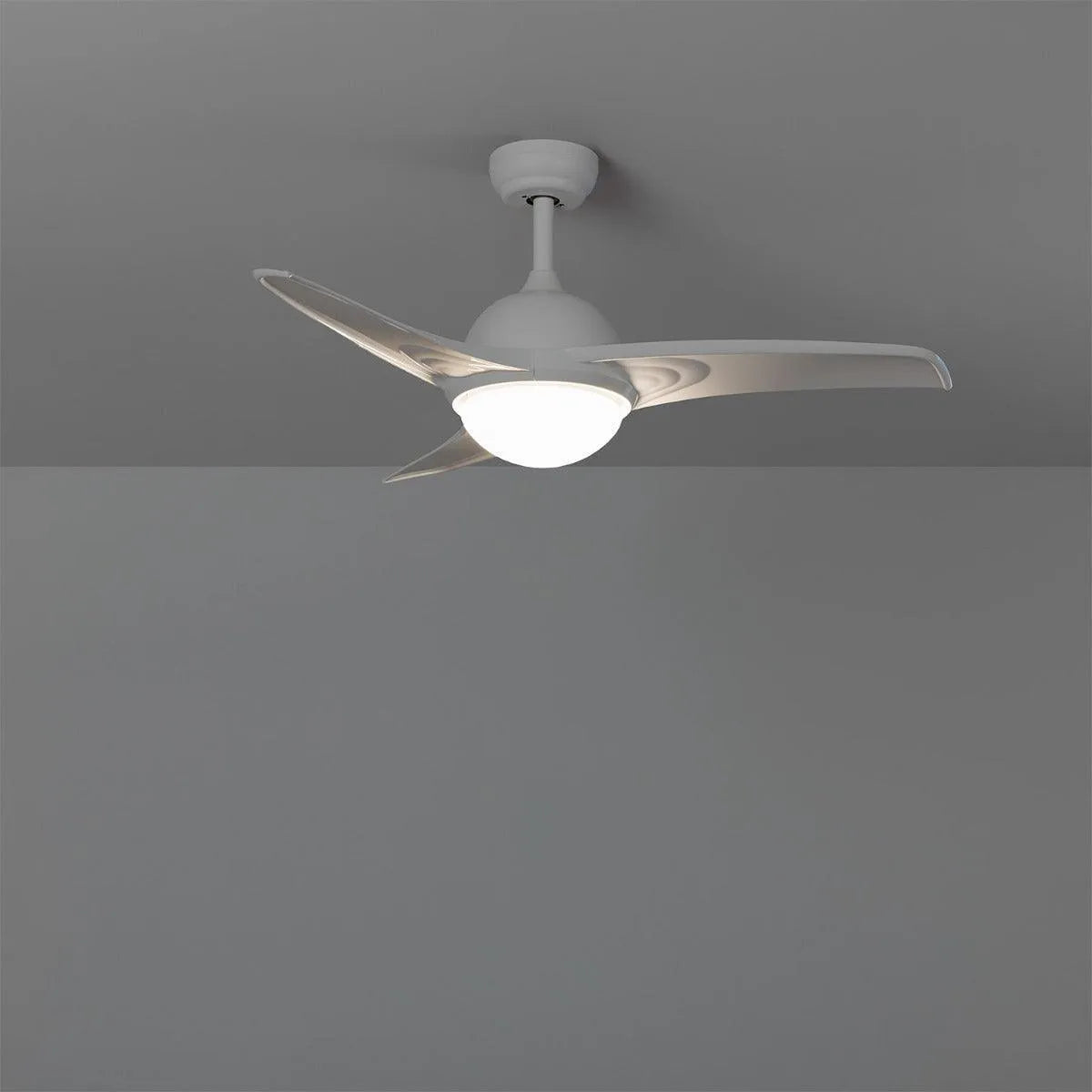 plafondventilator wit rond design led modern voor in de slaapkamer stil