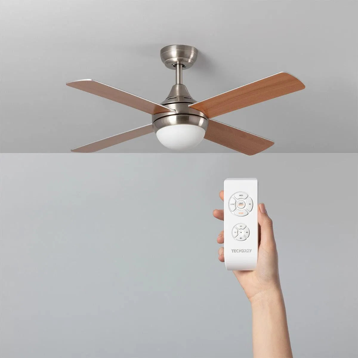 Plafondventilator modern 'Navy' hout modern led lamp 43cm x 110cm - FOIR