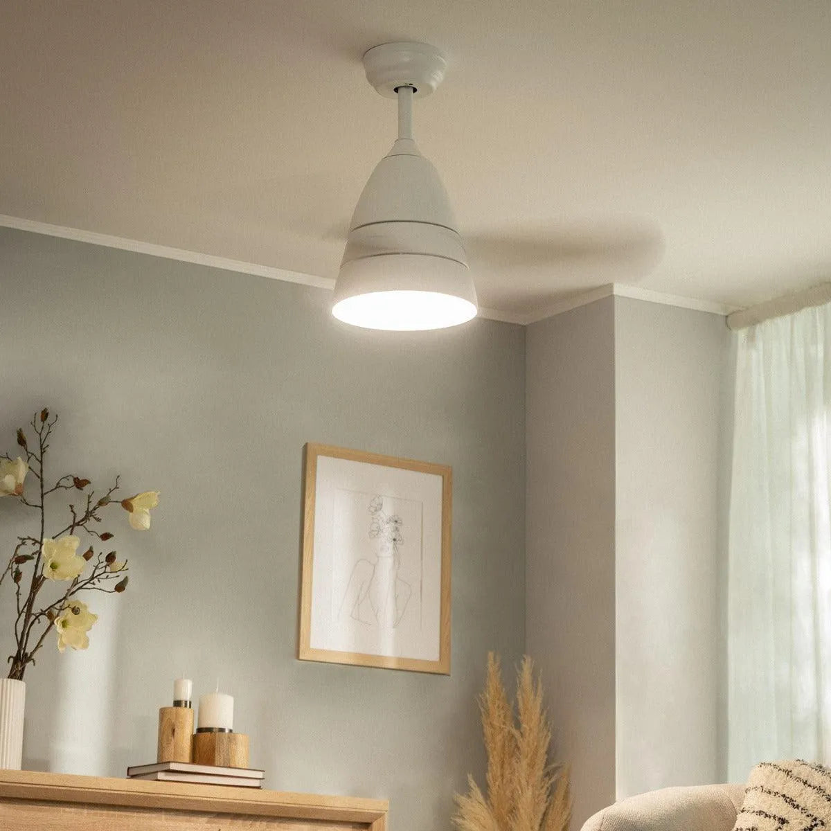 Ventilator wit modern met led lichtbron lamp lamp 910mm - FOIR