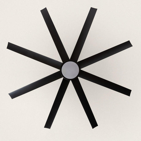 Stille plafondventilator zwart 'Hydra' met LED 157cm - FOIR