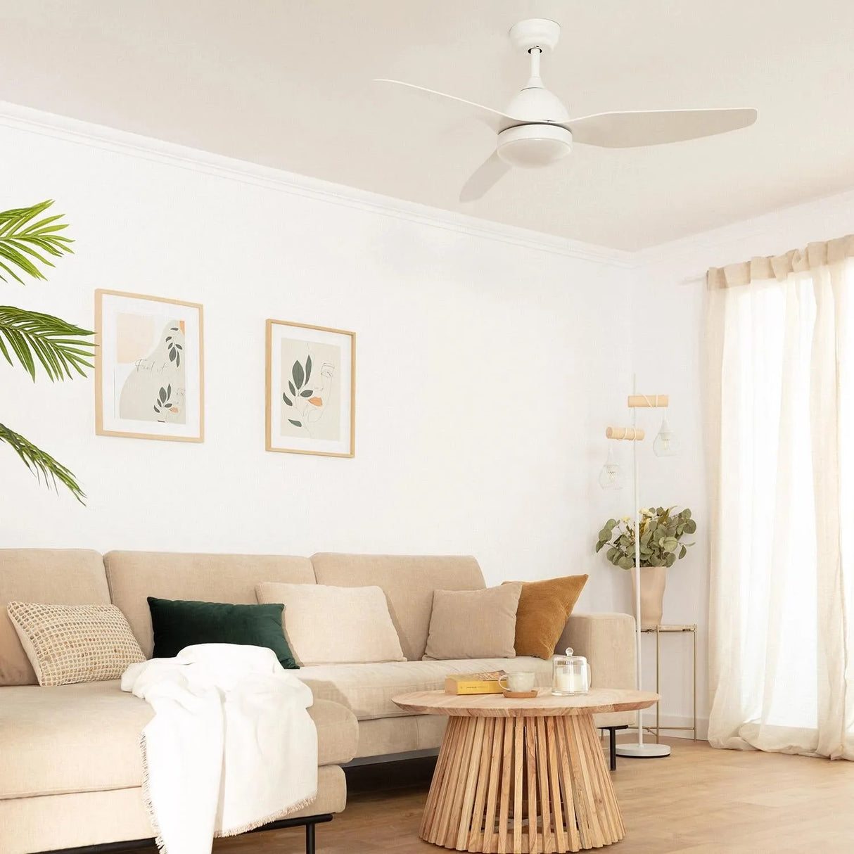 Stille Plafondventilator Wit Eba 132cm Motor DC - FOIR