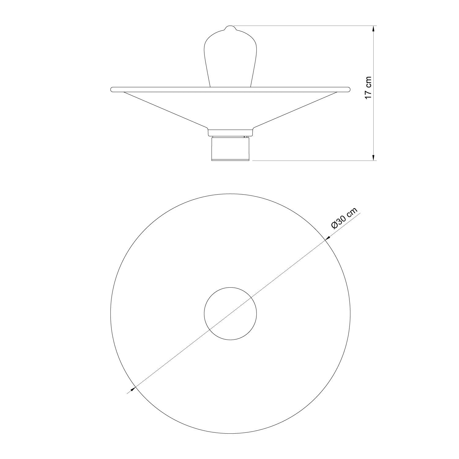 Retro plafondlamp zwart industrieel IP44 30 cm
