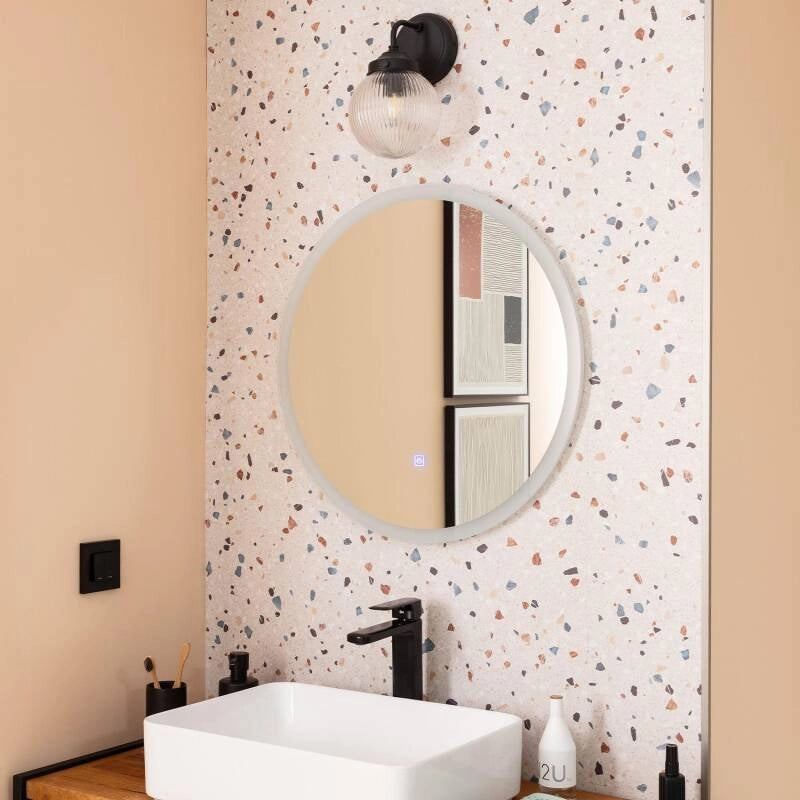 Wandlamp glas Retro zwart metaal e27