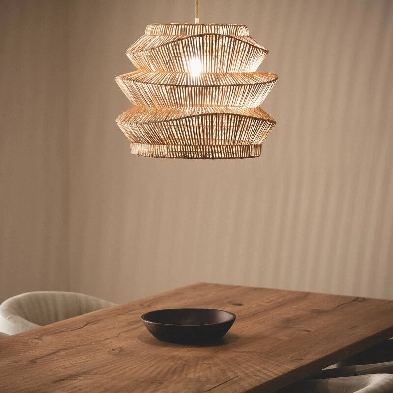 Rotan hanglamp Hout e27 fitting 50 cm