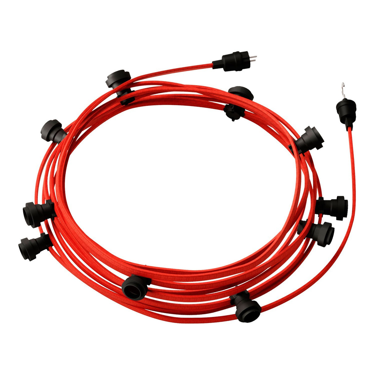 Feestverlichting zwart 12.5m 10x E27 fitting