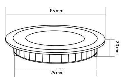 Inbouwspot wit Low profile inbouwspot 20mm hoog 70mm inbouwmaat 3W 3000K - FOIR