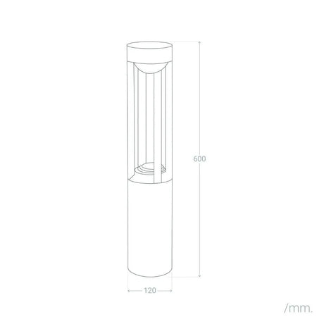 Staande lamp 'Elda' modern led lamp rond zwart 7W IP54 60 cm - FOIR