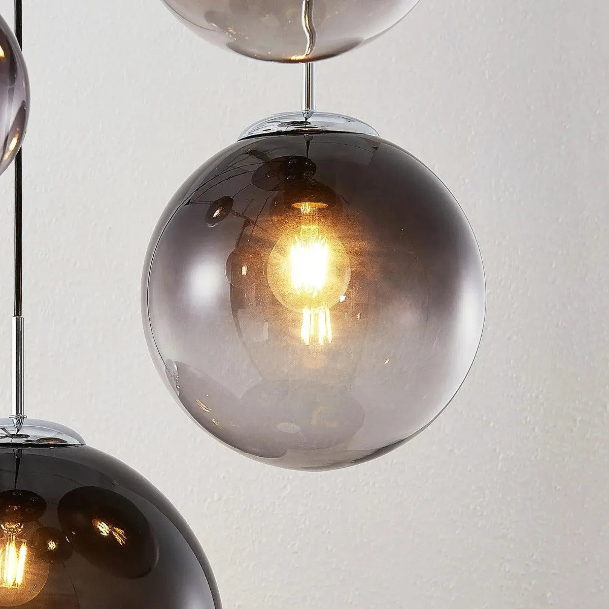 Hanglamp glazen bollen e27 fitting led lamp