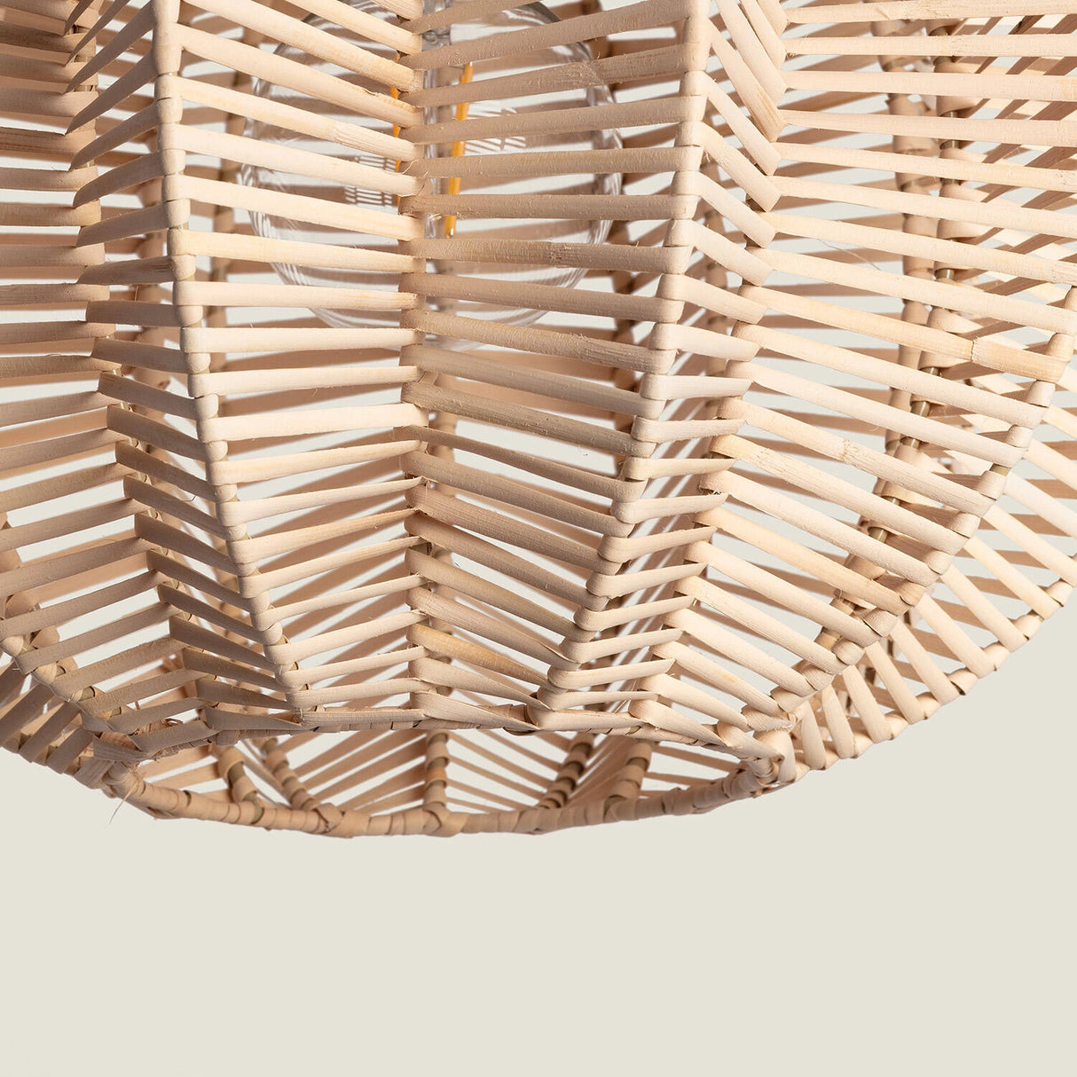 Hanglamp beige E27 rond design bol gevlochten 40 cm