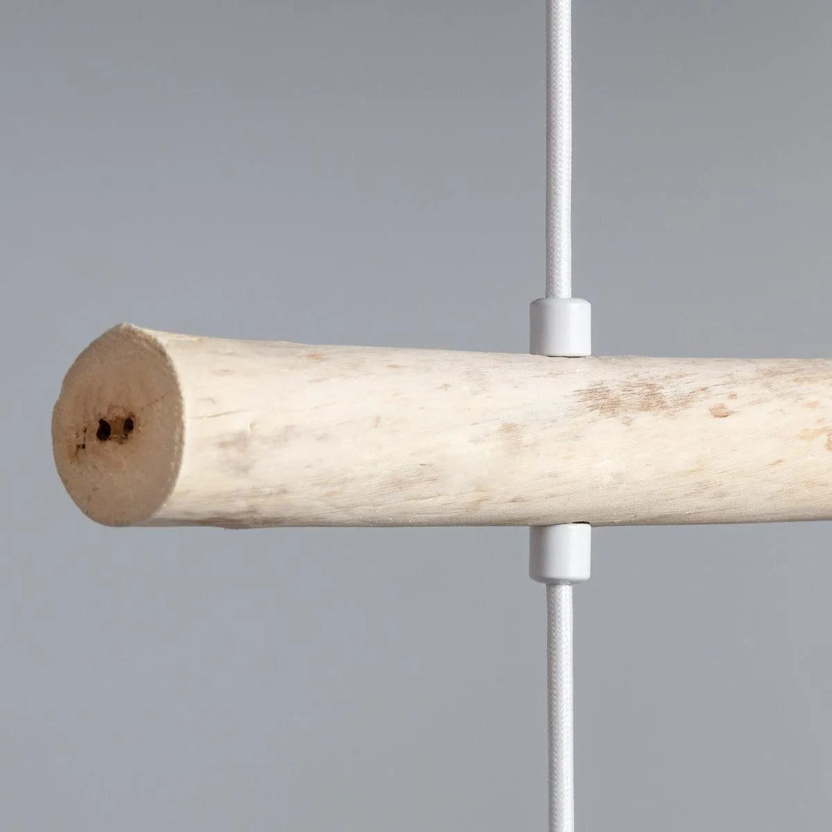 Hanglamp hout tak gevlochten led lamp