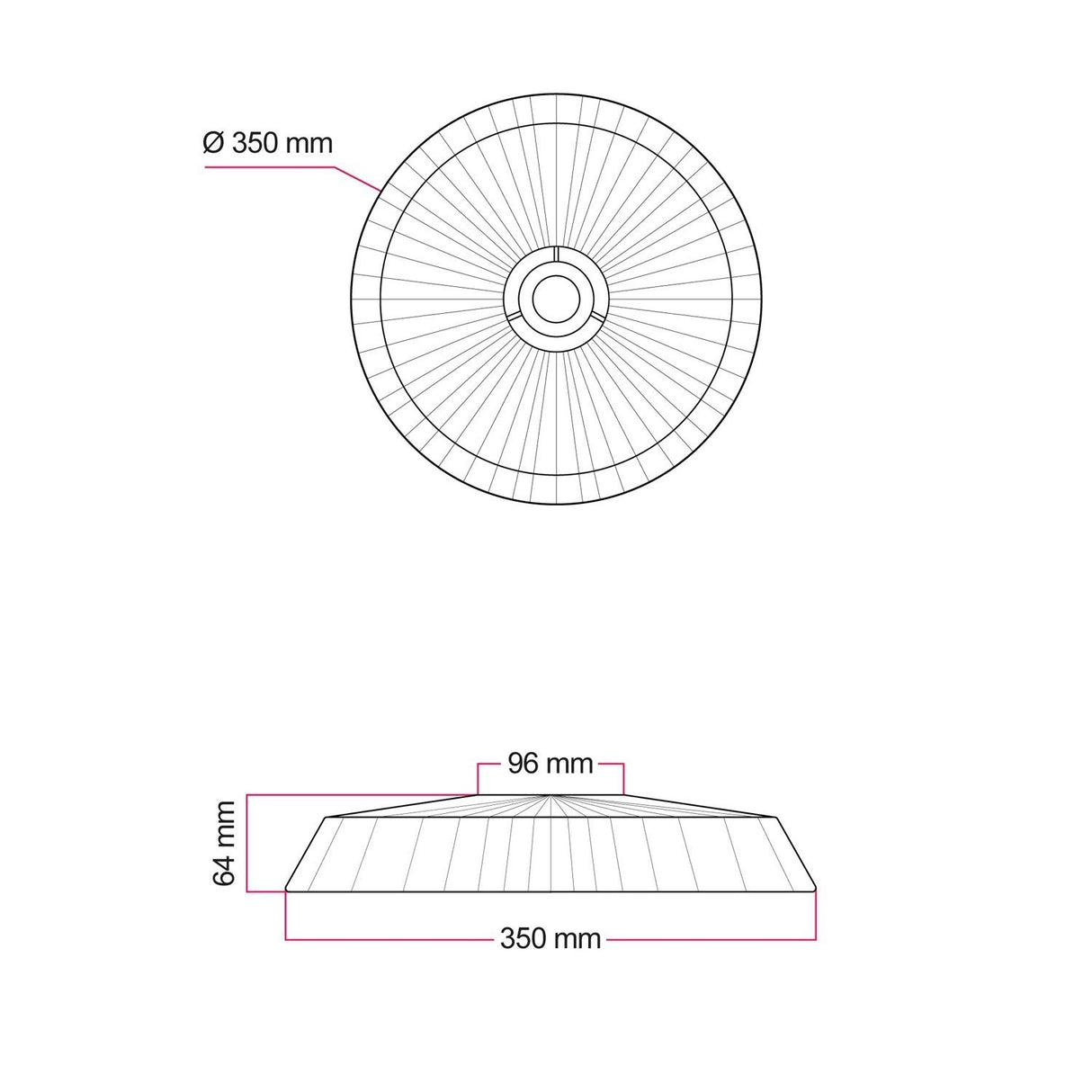 Rotan lampenkap groot Losse kap Raffa 35 cm