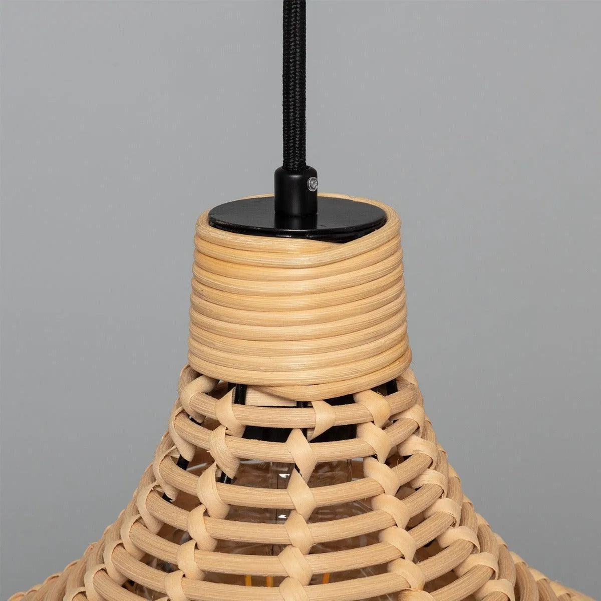 Hanglamp hout Gevlochten 'Yan' e27 rond 36 cm - FOIR