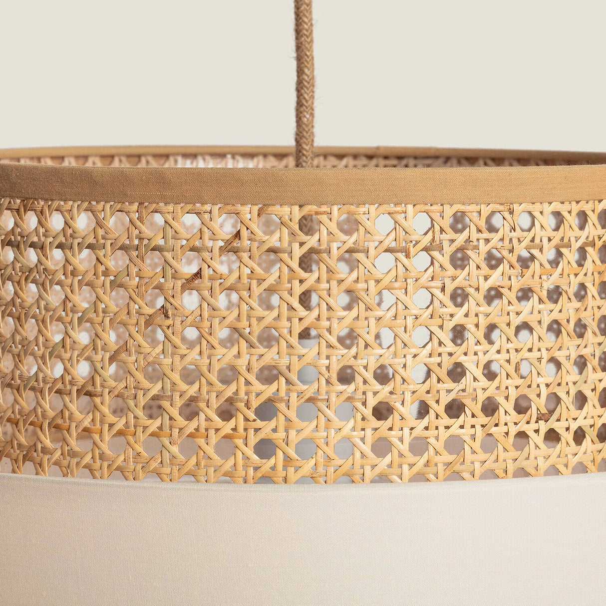 Hanglamp beige E27 gevlochten rond 40 cm