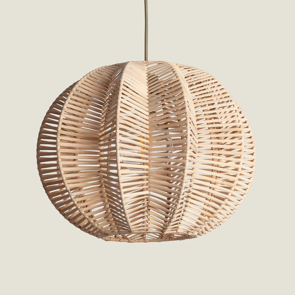 Hanglamp beige E27 rond design bol gevlochten 40 cm