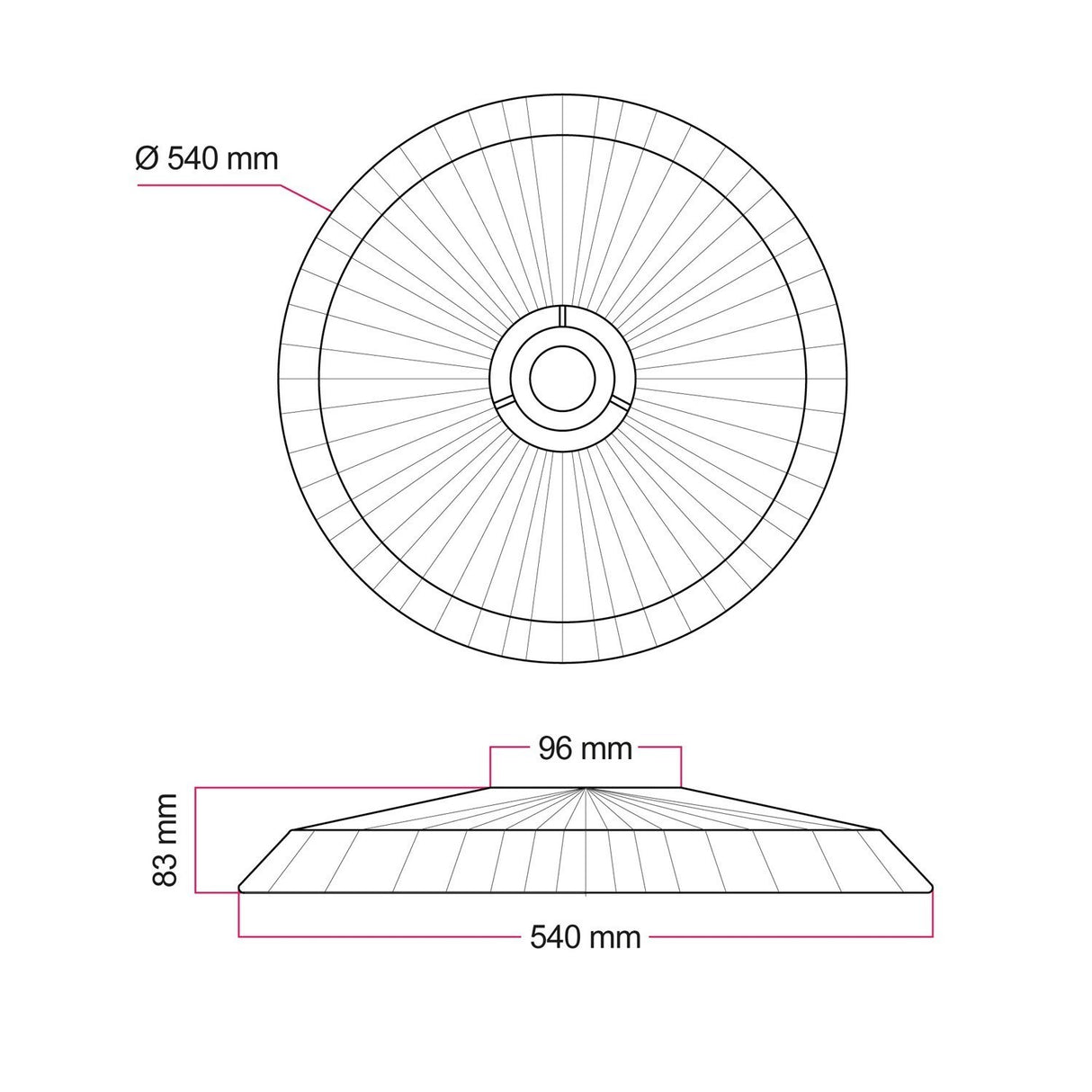 Rotan lampenkap groot Losse kap Raffa 54 cm