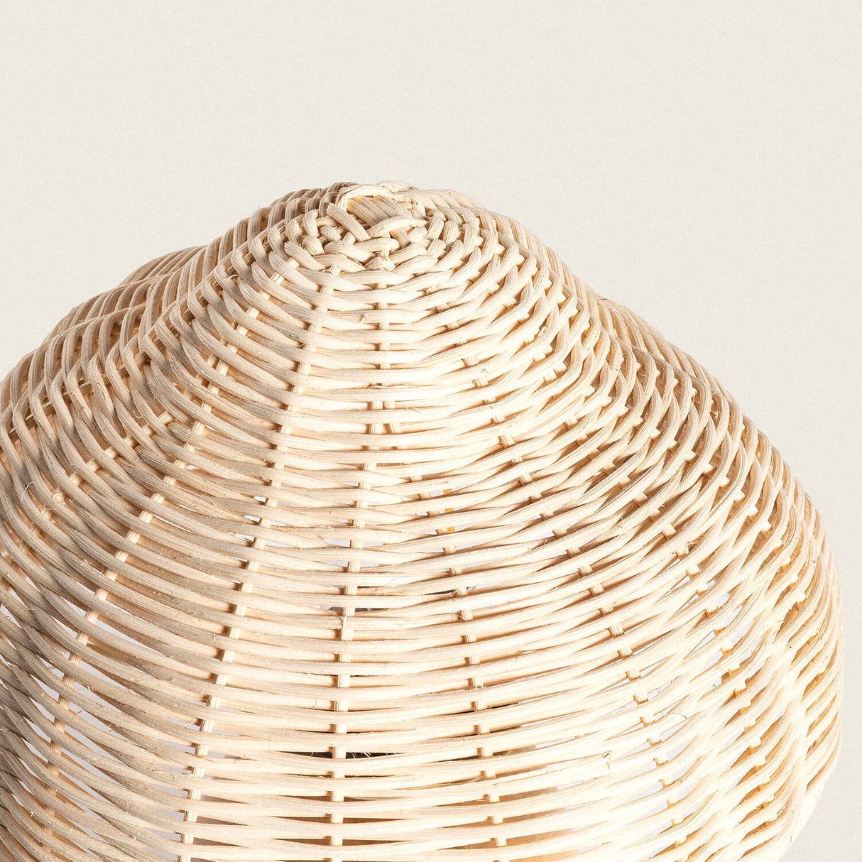 Tafellamp hout Rotan gevlochten paddestoel