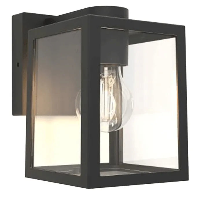 Buitenlamp led lamp glas zwart metaal e27 fitting