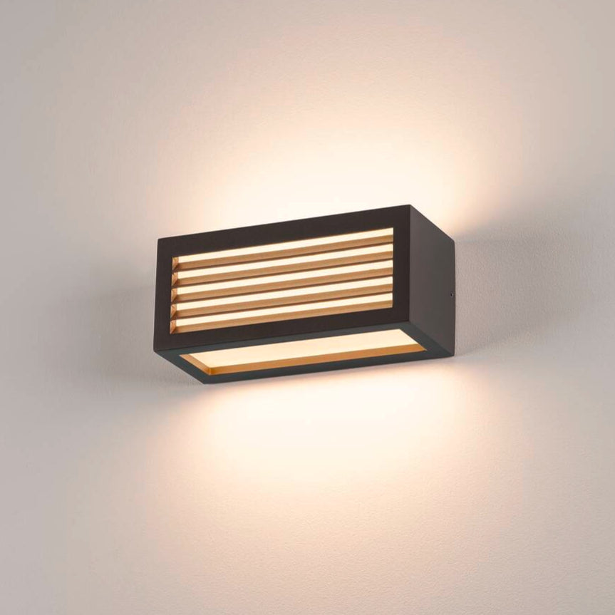 Buitenlamp zwart metaal E27 'Verona' 25cm vierkant