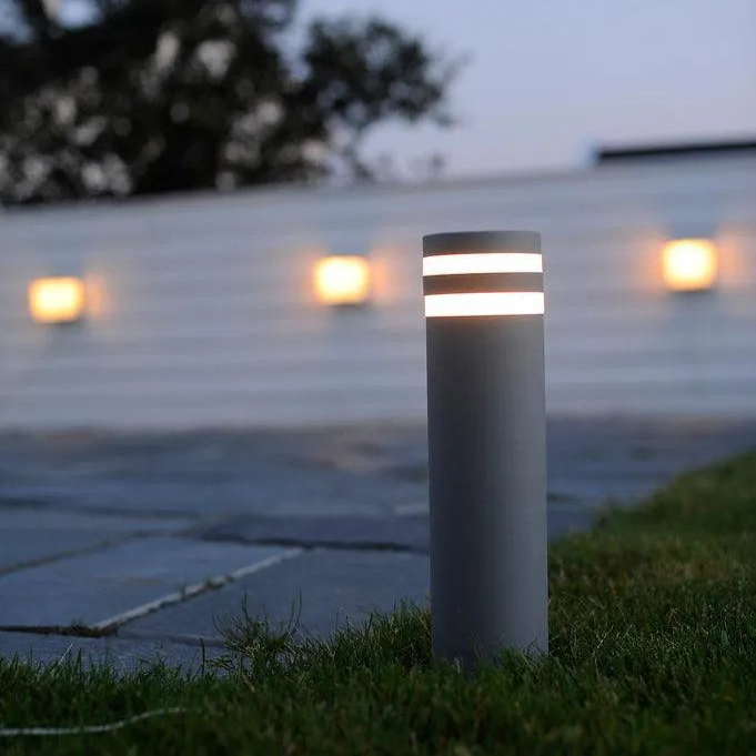 Staande buitenlamp donker grijs 'Focus' gu10 led lamp rond IP44 400mm