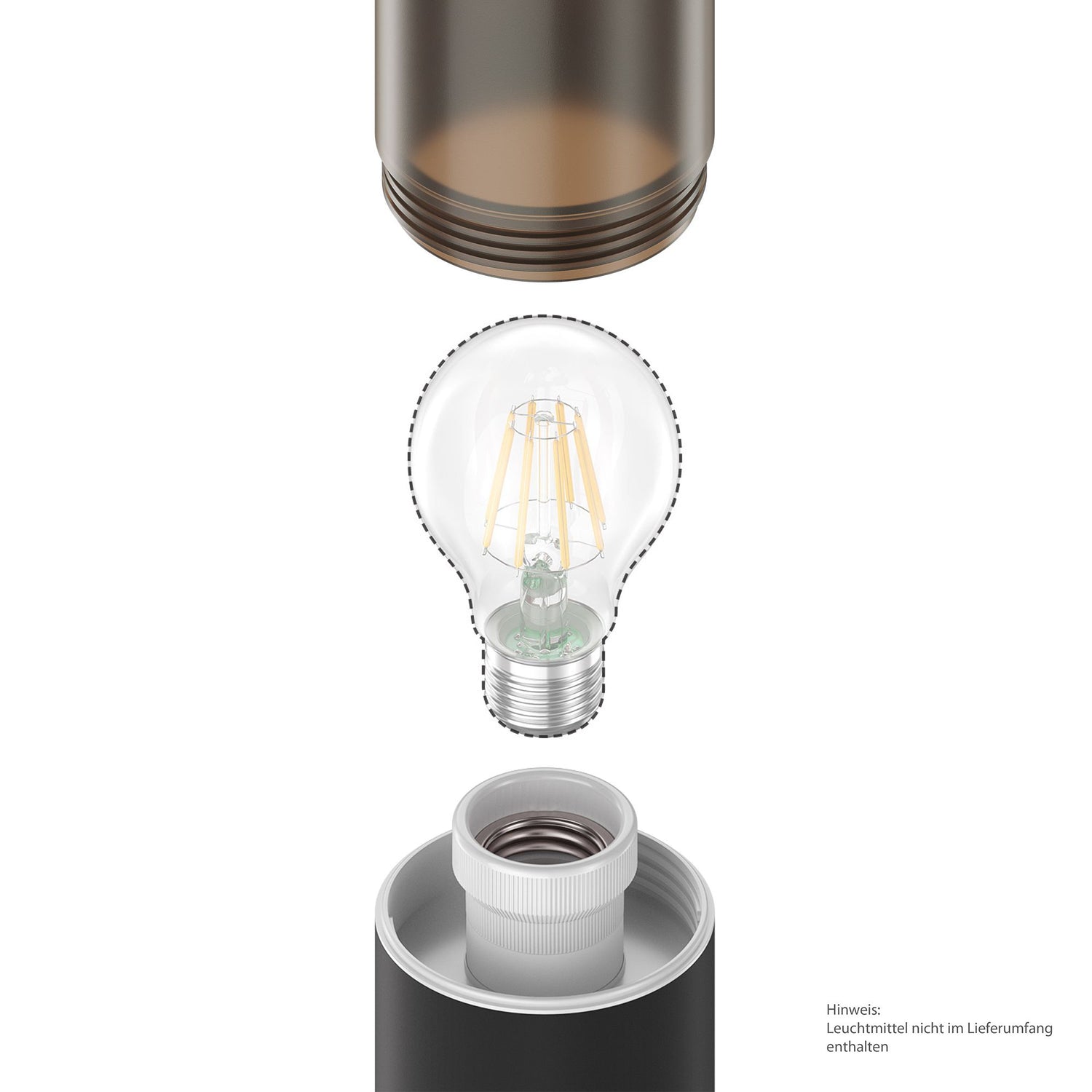 Staande buitenlamp rookglas e27 hue 39 cm rond metaal